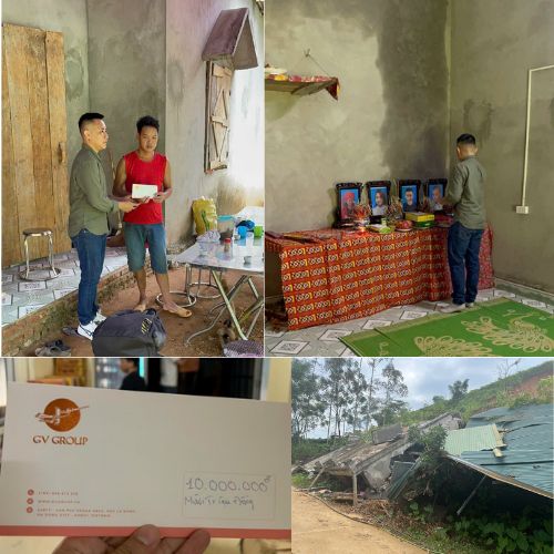 Đại diện công ty xin gửi lời động viên đến gia đình ông X.V.S